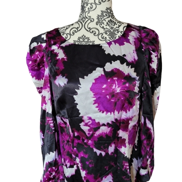 Anthropologie leifsdottir silk floral long sleeve shift dress size 6 - Picture 2 of 12